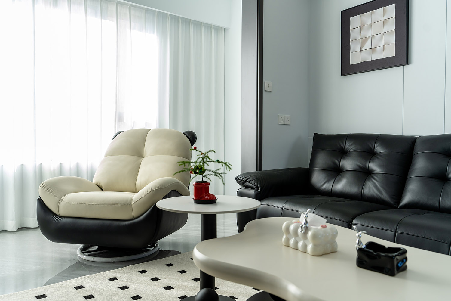 株洲家博整玥熙臺136㎡ 現(xiàn)代黑白灰裝修賞析